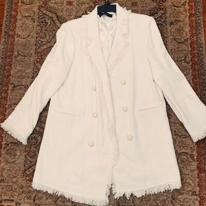 NWOT Zara long blazer with pearl buttons - XL